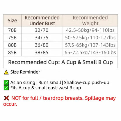 Wireless Strapless Bra Women Double Front Buckle 6Point AntiSlip 3Level 3D Molded Petal Deep V Seamless Multiway Pushup Bra 1PC