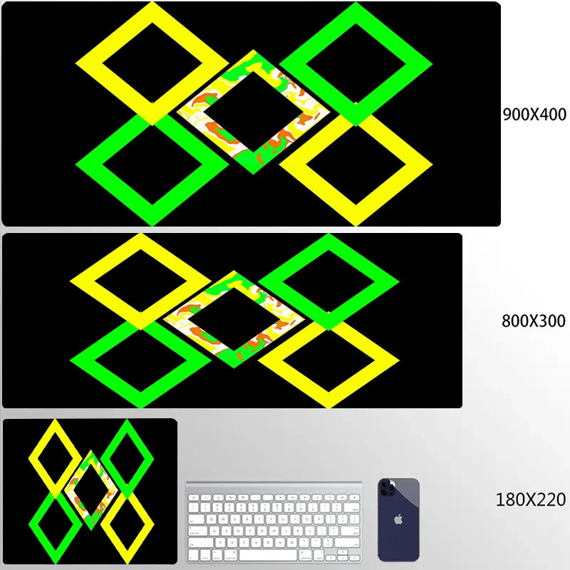 900x400 Geometric Art Large Gaming Mouse Pad Gamer Big Mouse Mat Computer Gaming Locking Edge MousePad Keyboard Desk Mice Pads