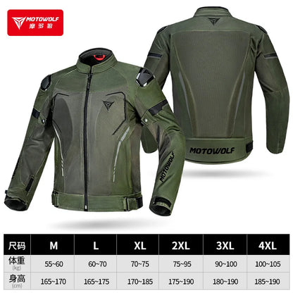 Motorcycle Jacket Summer Breathable Moto Riding Jacket Wear-resistant Motorbike Jacket Detachable protective equipment