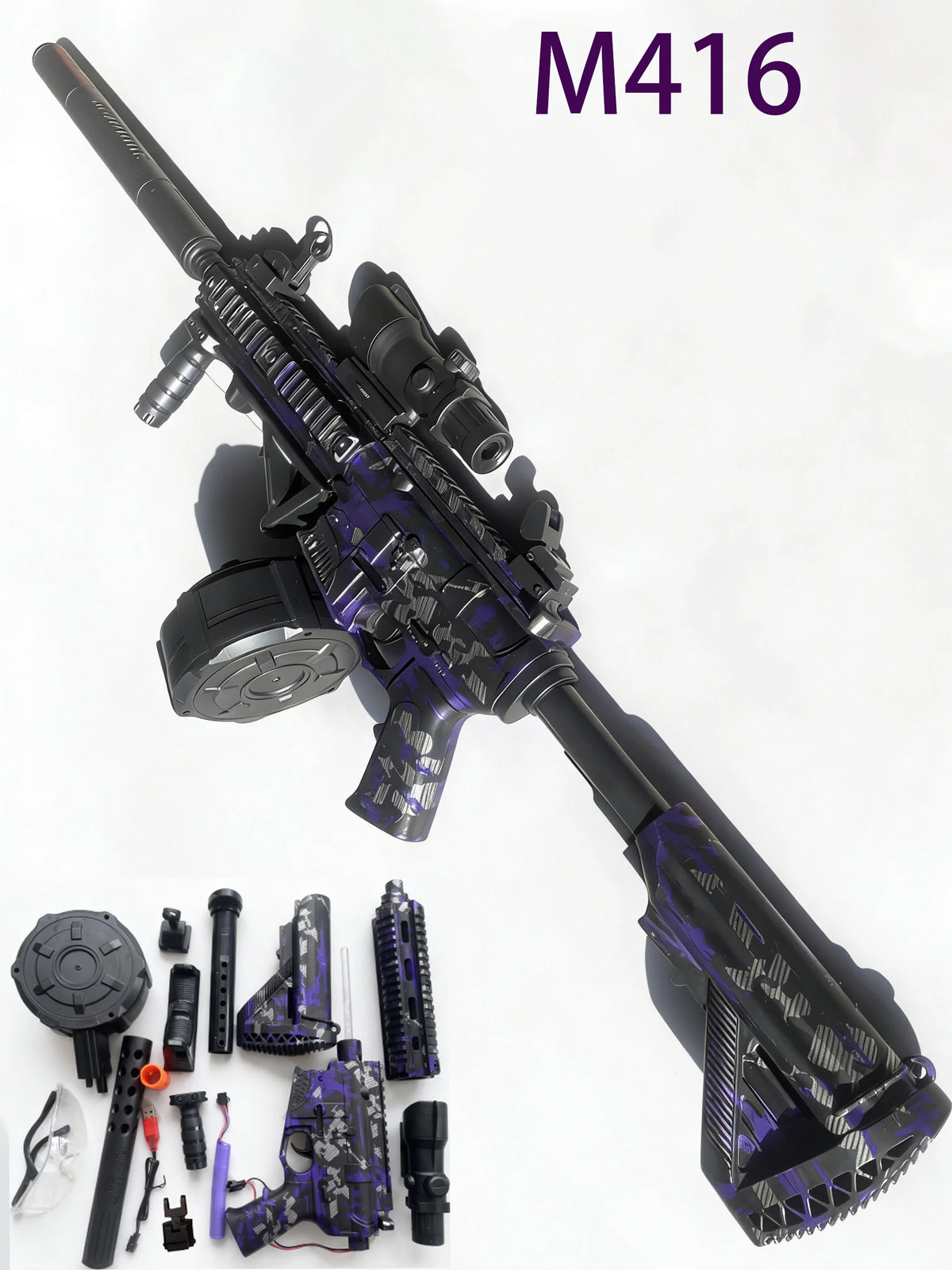 M416 Taktisk Gel Blaster Lila/Svart