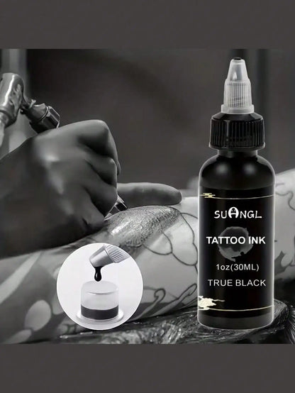 SUANGL Professional Black Tattoo Ink High Saturation Waterproof Permanent Pigment 30ml for Tattoo Studio Tattoo Accessories