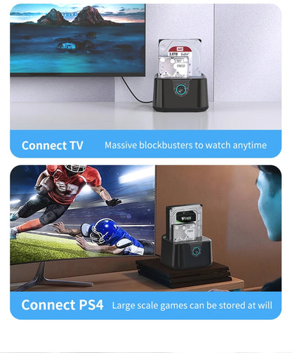 GODO HDD Docking Station SATA to USB 3.0 Adapter for 2.5 3.5 SSD Disk Case HDD Box Dock Hard Drive Enclosure Docking Station