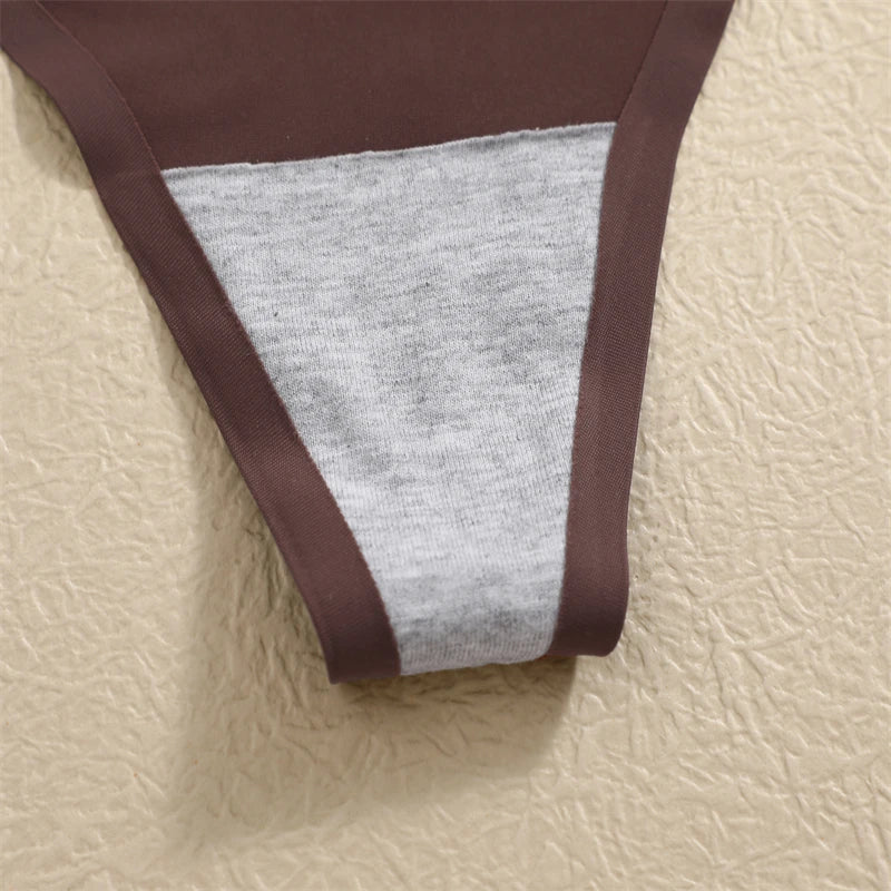 FINETOO 4PCS Silk Satin Seamless Underwear Low Waist Thongs Sexy Solid Color Bikini Underpants Female Stretch Intimates Lingerie