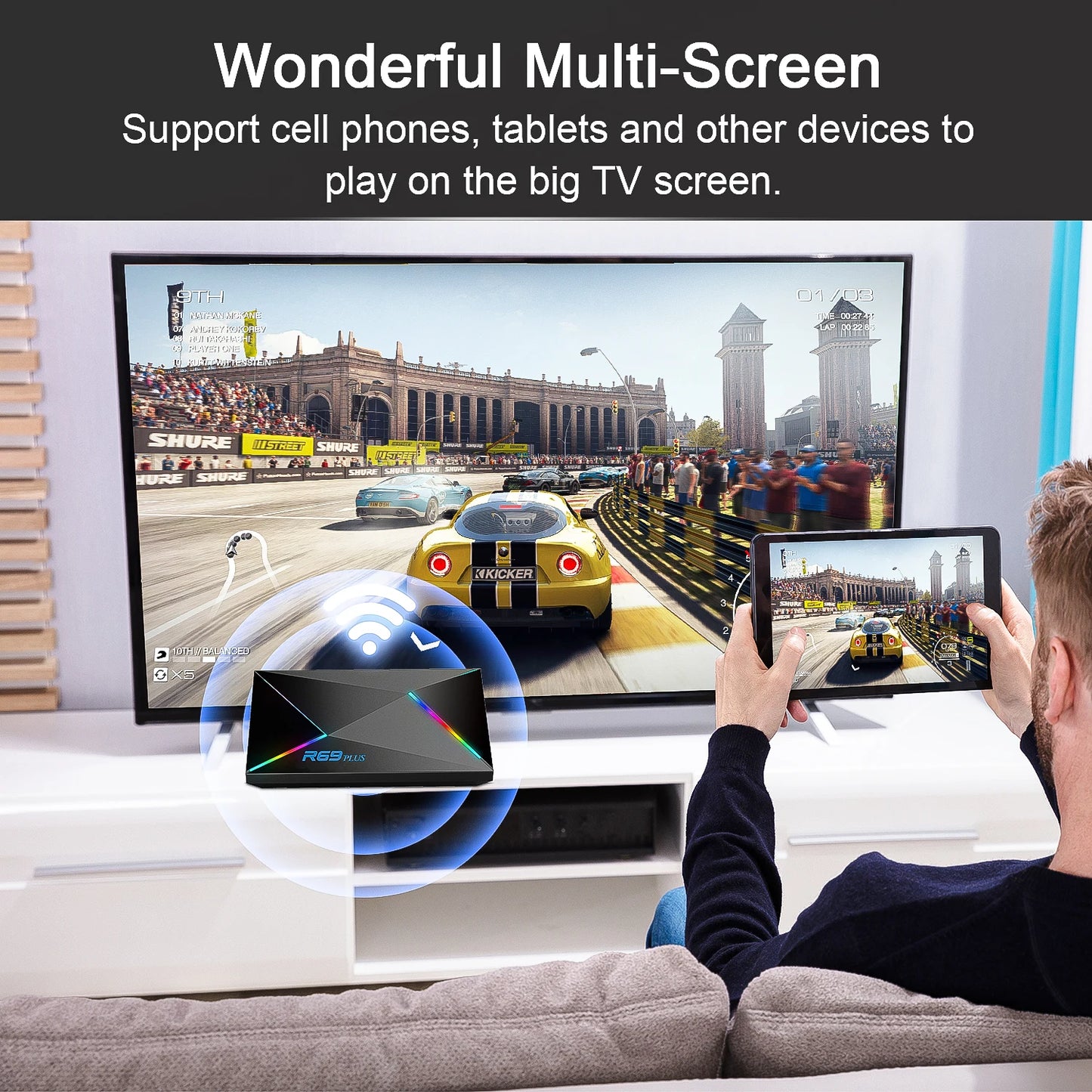 R69 Plus TV Box Android14 Ultra Voice Control HDR10 8K Allwinner H728 Octa Core 1000M LAN WIFI 6 BT5.0 Media Player Set Top Box