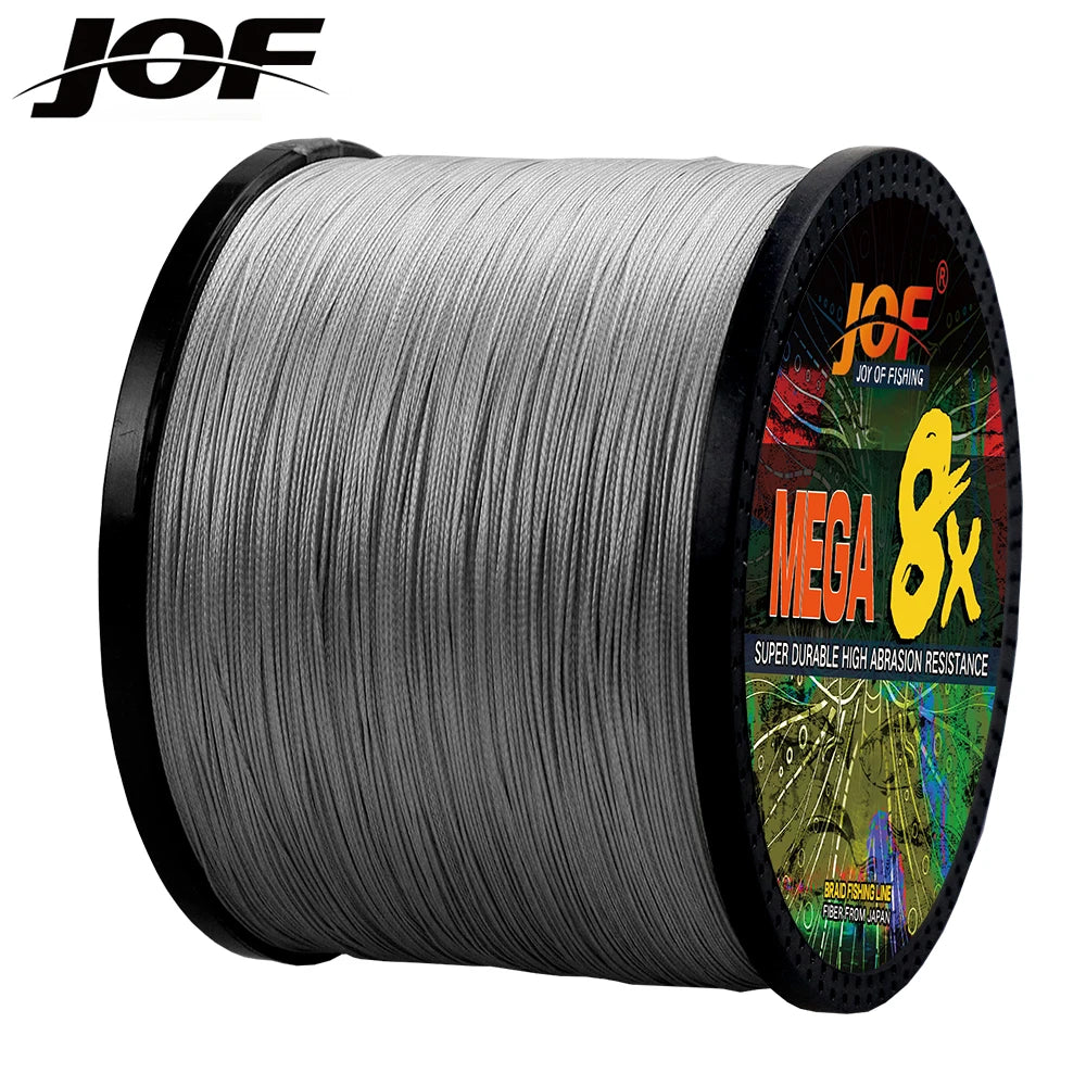 JOF 8 Strand 1000M 500M 300M 100M Japan Super Strong PE Braided Fishing Line Multifilament Braid Thread X8 18-78LBS