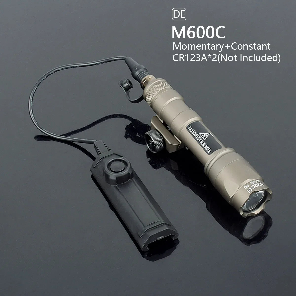 Taktisk M600 Vapenlamp med Tryckströmbrytare för 20 mm Skena