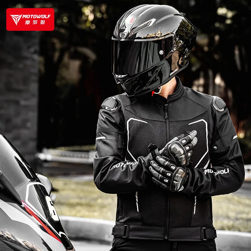 Motorcycle Jacket Summer Breathable Moto Riding Jacket Wear-resistant Motorbike Jacket Detachable protective equipment