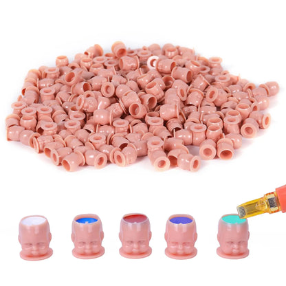 50/100/200pcs Plastic Disposable Tattoo Ink Cups With Base Pigment Clear Holder Container Cap Tattoo Accessory Permanent Makeup