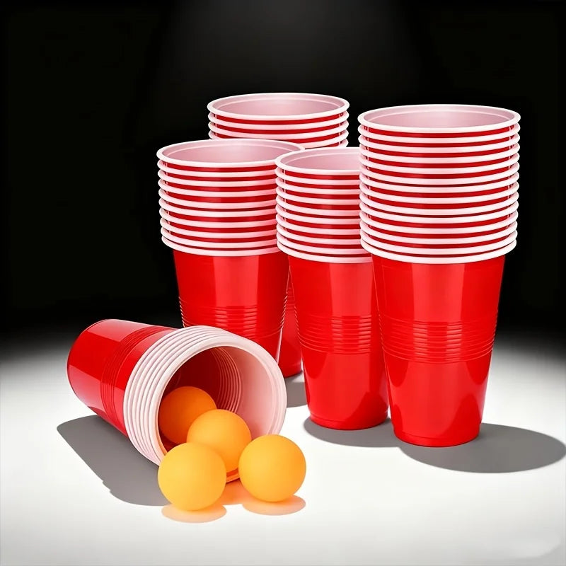 24 PCS Beer Pong Game Cups for Outdoor Drinking Games, Camping Parties, Christmas Bar Game Supplies, Outdoor Leisure Games