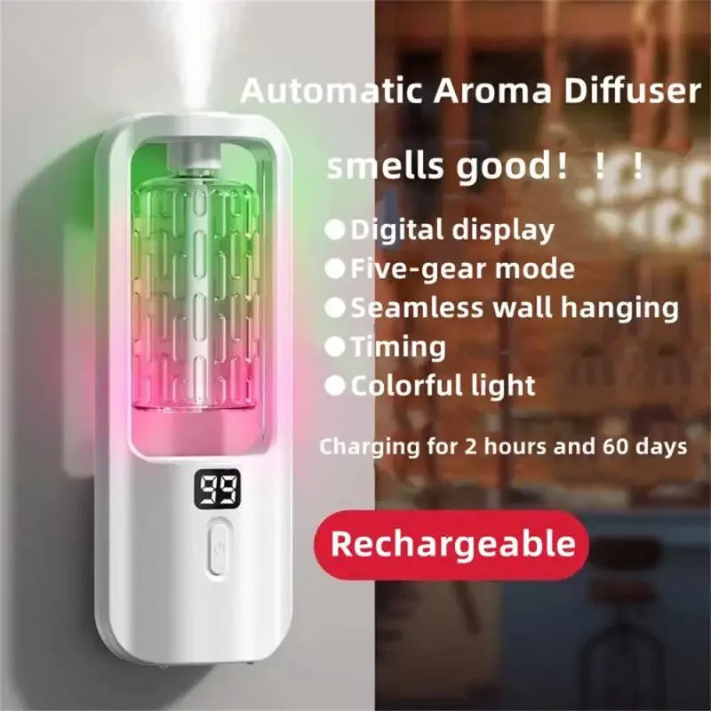 Portable Diffuser Automatic Electric Charge Aroma Machine with Essential Oils Fragrance Spray Wall-mounted Deodorization Toilet