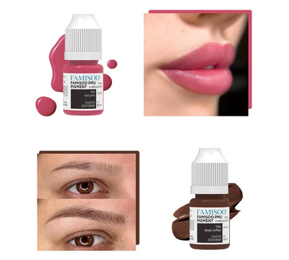 FAMISOO 5ML Permanent Makeup Pigment Tattoo Lips Tattoo Inks Eyebrows Eyeliners Pigments Microblading Pigment Tattoo Pigments