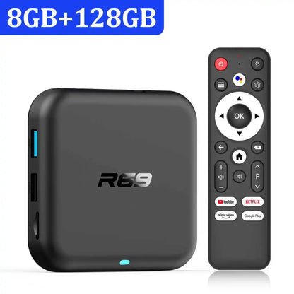 New 2026 Global Android 14.0 TV Box R69-1 Support 4K RK3518 Bluetooth 5.0 WIFI 6 RAM 8GB ROM 128GB Multi Language Smart TV BOX