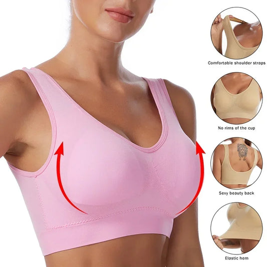 Sports BH för kvinnor - sömlös push-up crop top