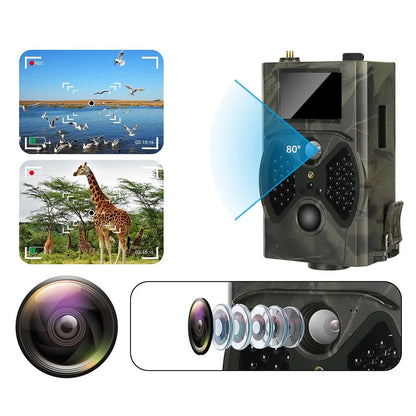 2G GSM MMS SMTP Hunting Trail Camera Cellular Mobile 16MP 1080P Photo Traps Wild Camera HC300M Wireless Wildlife Surveillance