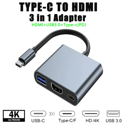 8-in-1 USB C Hub Adapter 4K HDMI PD100W USB 3.0 Gigabit Ethernet Line For Meetings Presentations for MacBook iPad Laptops