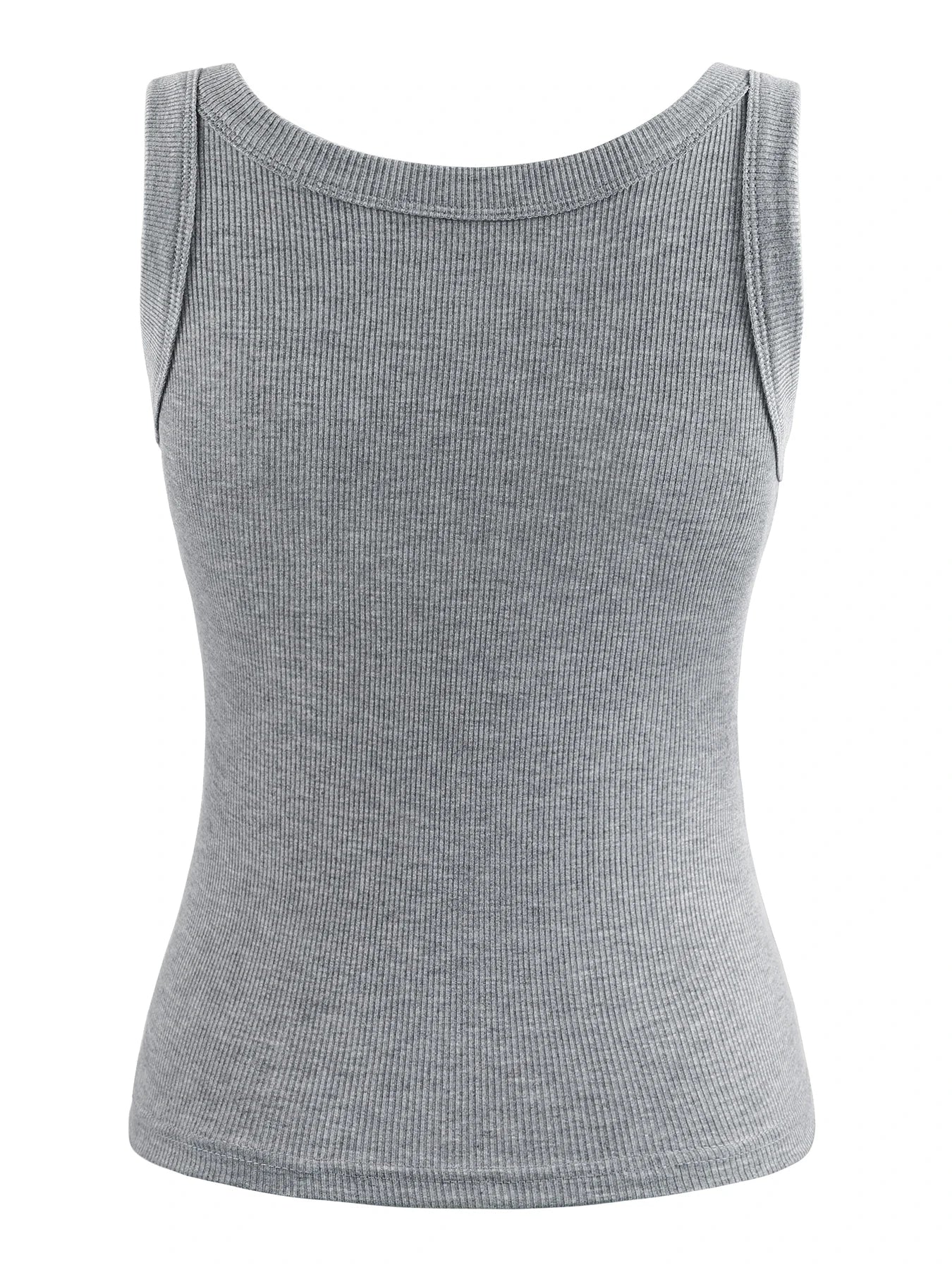 Dam Ribbed 100% Bomull Linne – Ärmlös O-ringning Bodycon Mjuk Andningsbar Sommar, 1/2/3-pack S–XXXL