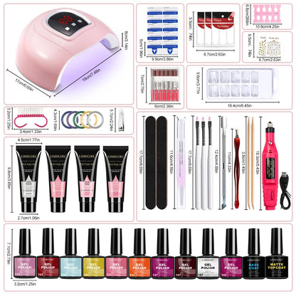 Limegirl Semi-Permanent  8ml Nail Gel Polish Kit With USB UV Lamp Soak Off Base&Top Coat Varnish Manicure Set  for Nails Salons
