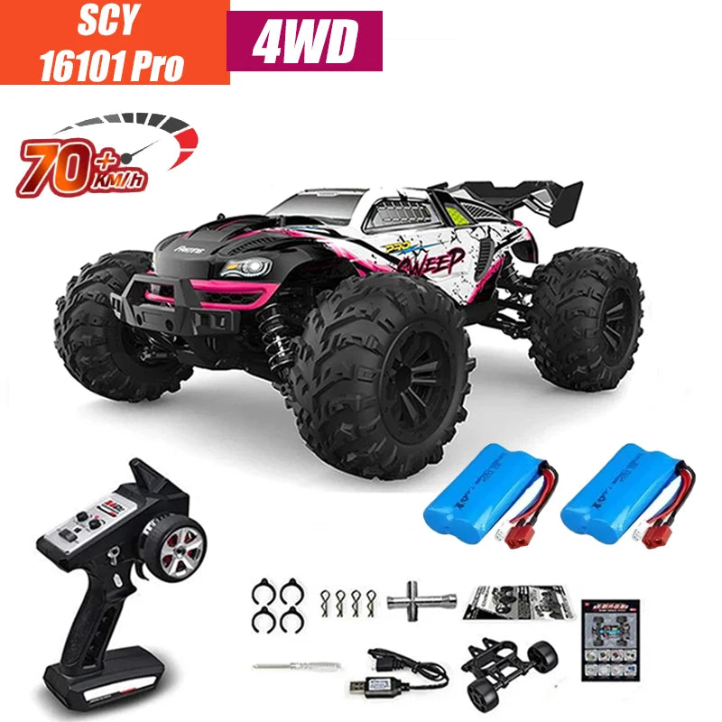 MJX VS RC Car SCY 16101 16102 PRO 4WD 70Km/h 1/16 High Speed Drift Monster Off-road Remote Control Vehicle Electric Crawler