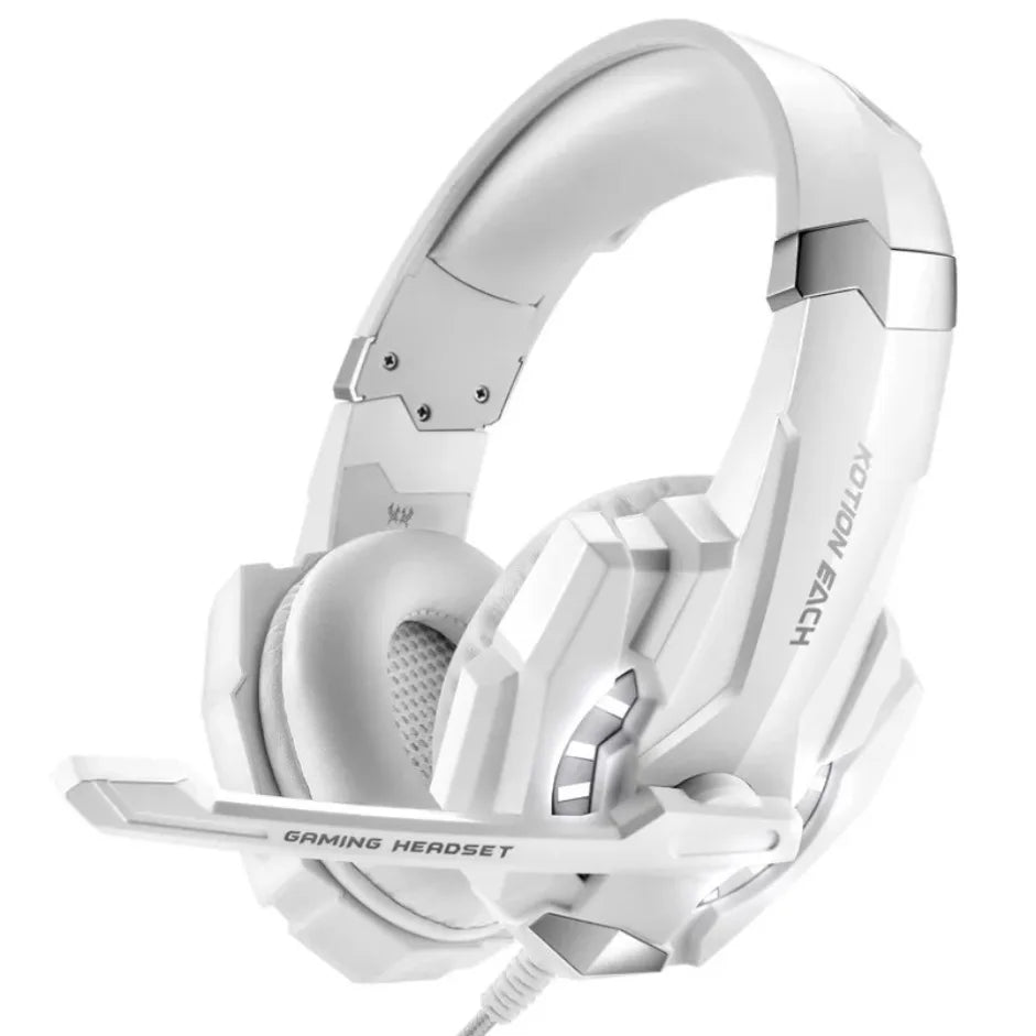 XIKCУ G9000 Gaming Headset Over-Ear – 3,5mm + USB LED-belysning Mikrofon Djupt Bas Stereo PS5 PS4 Xbox PC Laptop Röd Blå Vit