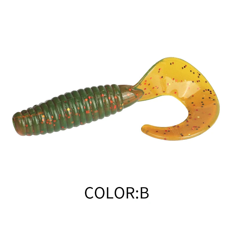 Supercontinent New Soft Bait Angry Spin 25mm 35mm 45mm Fishing Lures Plastic Silicone Worm Moggot Grub Lure Sinking Lures