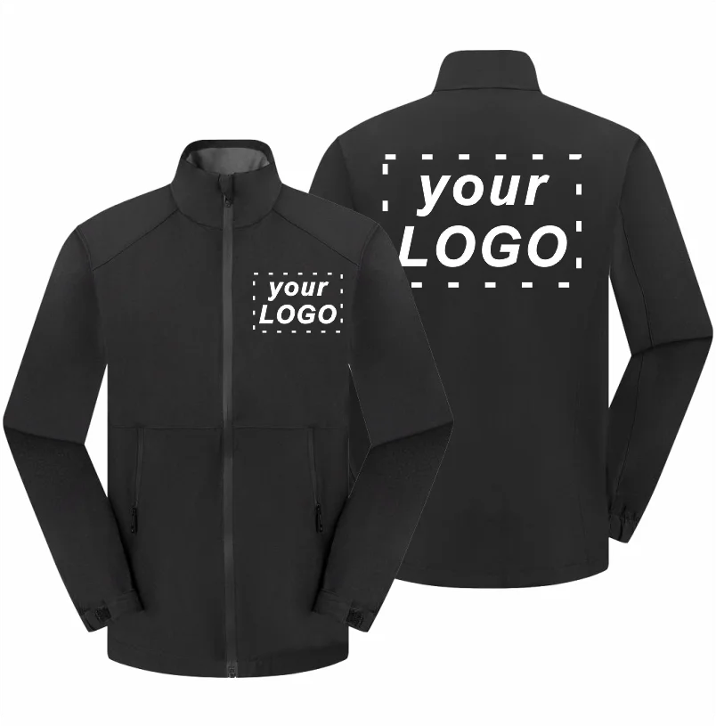 Outdoor Camping Waterproof And Windproof Stand Collar Jacket Custom Printed Embroidery Company Logo Outdoor Fishing Jacket 4xl