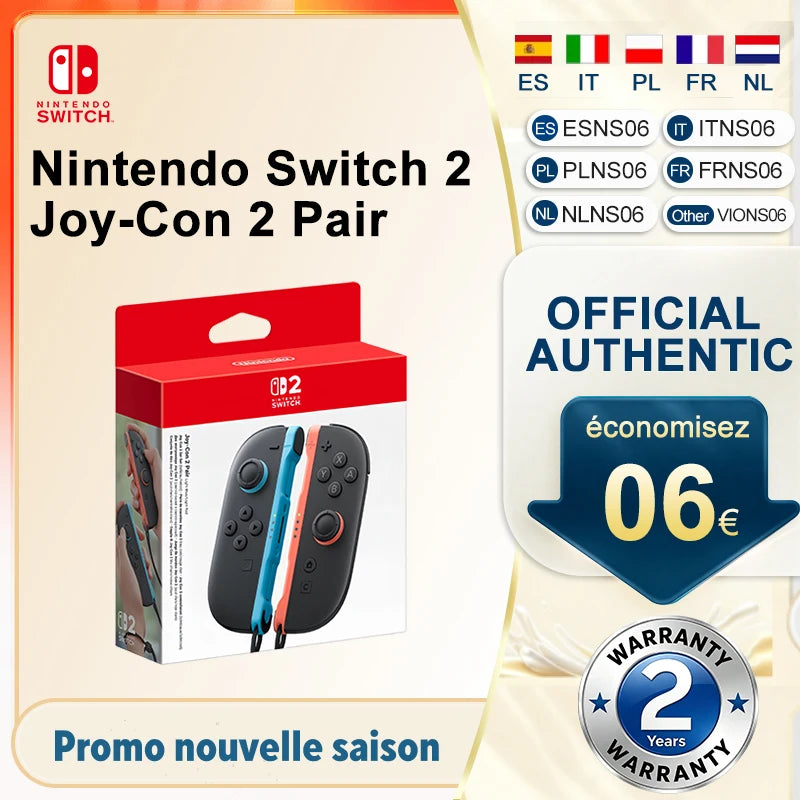 Nintendo switch 2 Joy-Con 2 Pair - Light Blue/Light Red Compatible with NS2 Hall Effect joystick Magnetic Connection Mouse Mode