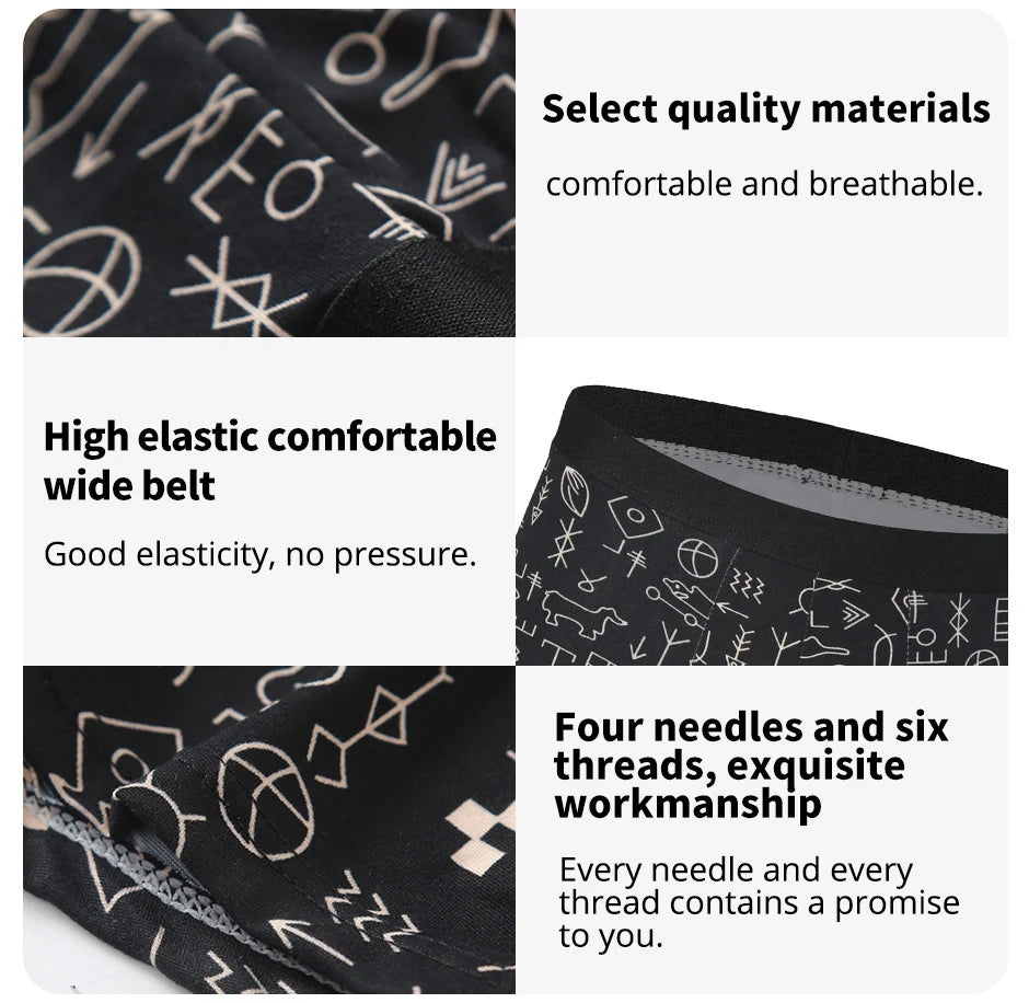 Herr Boxershorts 4-pack Blommigt – Andningsbara Plus Size Tonåringar & Vuxna, XS–XXXL