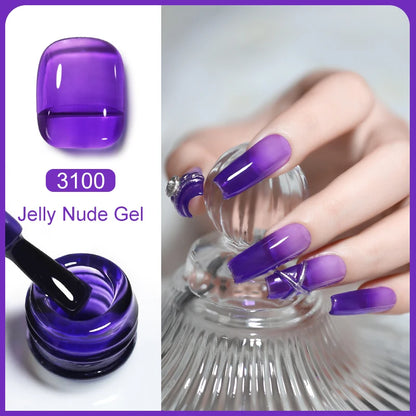 Clou Beaute Transparent French Gel Polish Translucent Nude Pink Red Jelly Glass Milky White Varnish Rainbow Color Nail Art