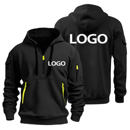 Hoodie med Dragkedja och Armfickor – Eget Tryck eller Logotyp | Herr S–XXXL