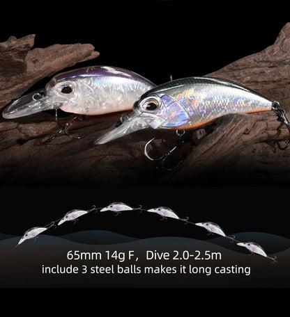 MEREDITH JERK CRANK M65 Floating 14g Hot Model Fishing Lure Hard Bait 11Color Wobbler Crank Quality Professional Depth 2.0-2.5m