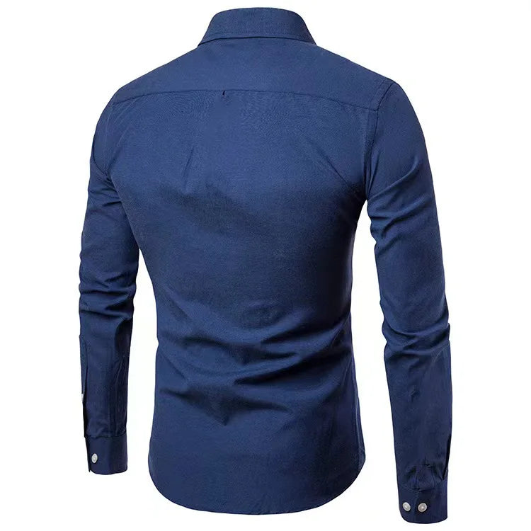 Men Shirts Long Sleeve T Shirts Blouses Single Breasted Turn Down Collar Casual Shirts Spliced Solid Loose Button Spring