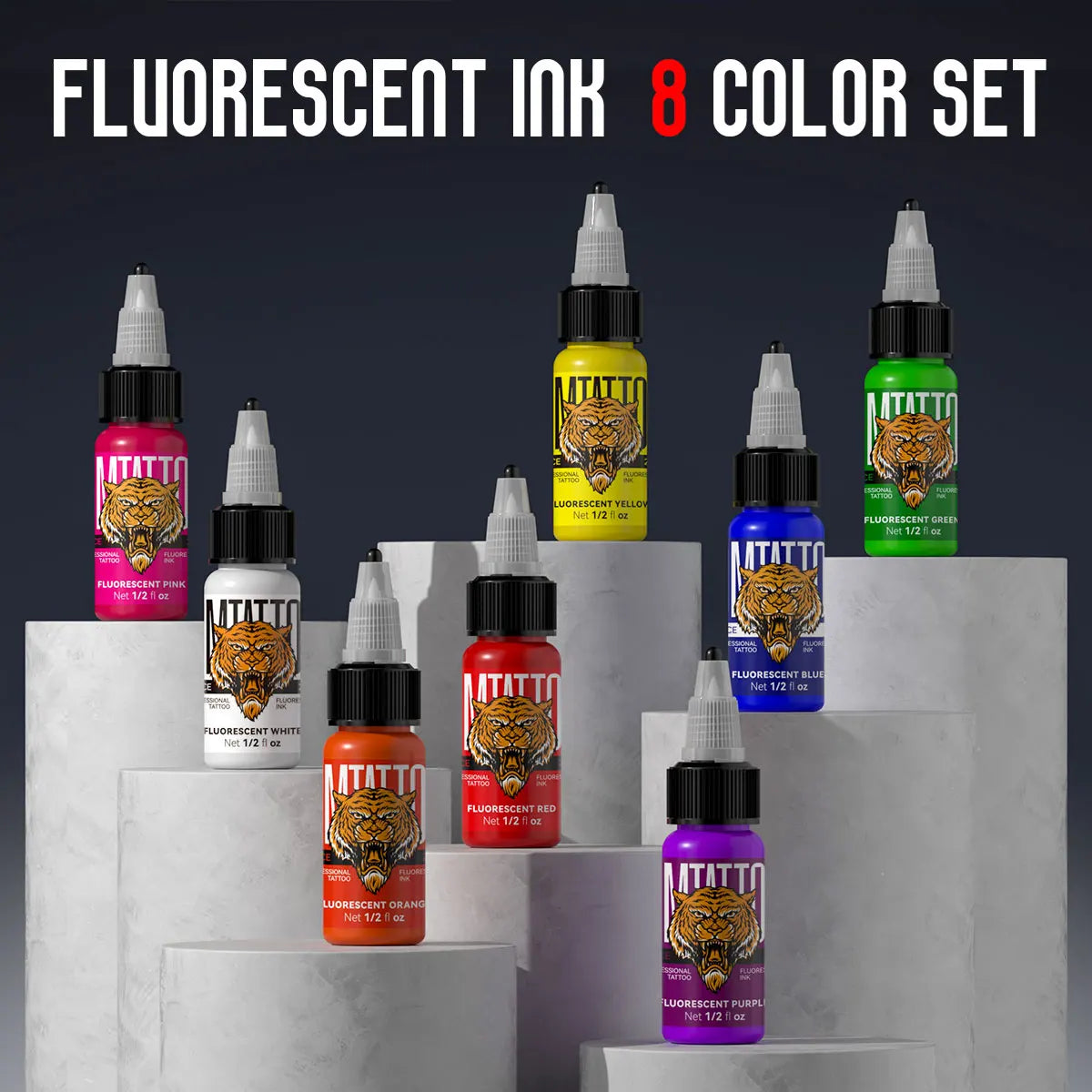DM Fluorescent Tattoo Ink 15ml 1/8PCS Color Professional Beauty Paints Natural Plant Extract Pigment Body Painting Tattoo Ink