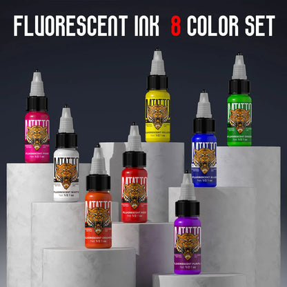 DM Fluorescent Tattoo Ink 15ml 1/8PCS Color Professional Beauty Paints Natural Plant Extract Pigment Body Painting Tattoo Ink