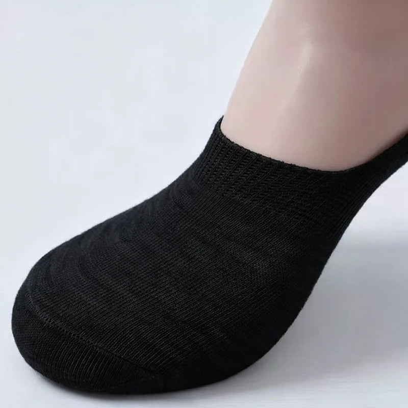 Dam Osynliga Strumpor Svart & Vit – No-Show Andningsbara Casual, 1/5/10-pack One Size