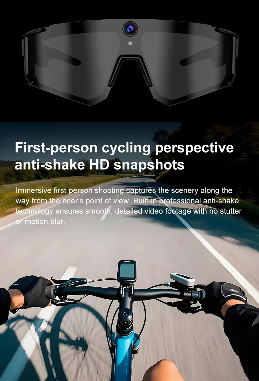 Lenovo 2400w ChatGPT Camera Photo AI Smart Glasses 1080P Video Anti-shake Cycling Sport Sunglasses DualMic 32GB Windproof Goggle