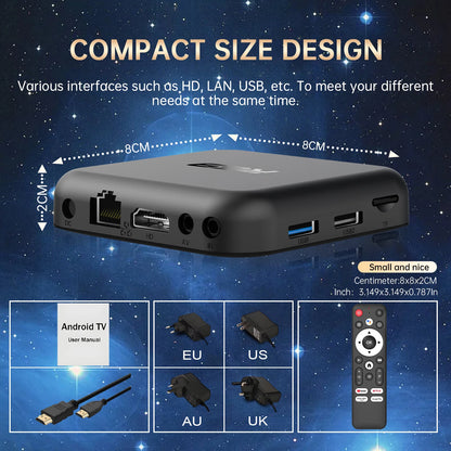New 2026 Global Android 14.0 TV Box R69-1 Support 4K RK3518 Bluetooth 5.0 WIFI 6 RAM 8GB ROM 128GB Multi Language Smart TV BOX