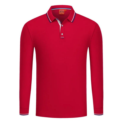 Långärmad Polo-shirt med Eget Tryck eller Logotyp – Unisex S–4XL (Asian)
