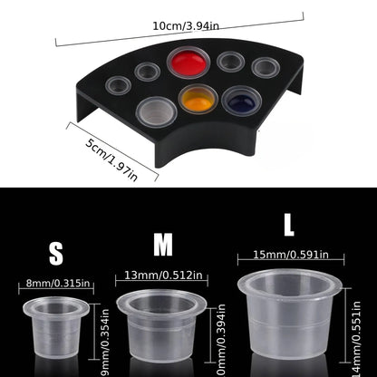 1 Tattoo Pen Holder 1 Ink Tray Tattoo Machine Stand Ink Cup Holder Multi-Functional Tattoo Machine Bracket Ink Tray