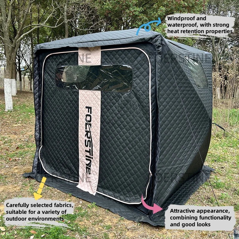 Foldable Sauna Tent Outdoor Winter Shelter Thickened Waterproof Hot Sauna Room Portable 3 4 Person Use Quick Set up Sauna Tent