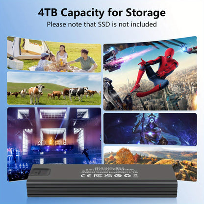 SUNKANDI M.2 NVME SATA SSD Enclosure Adapter, USB C 3.1 Gen 2 (10 Gbps) To M.2 PCIe NVMe and SATA SSDs Support for SSDs 2230