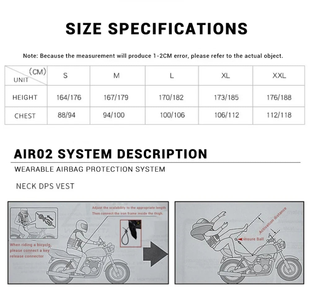 Motorcycle Jacket Motorcycle Air Bag Vest Reflective Motocross Racing Airbag Vest Moto Riding CE Protector Motorcycle Equipment