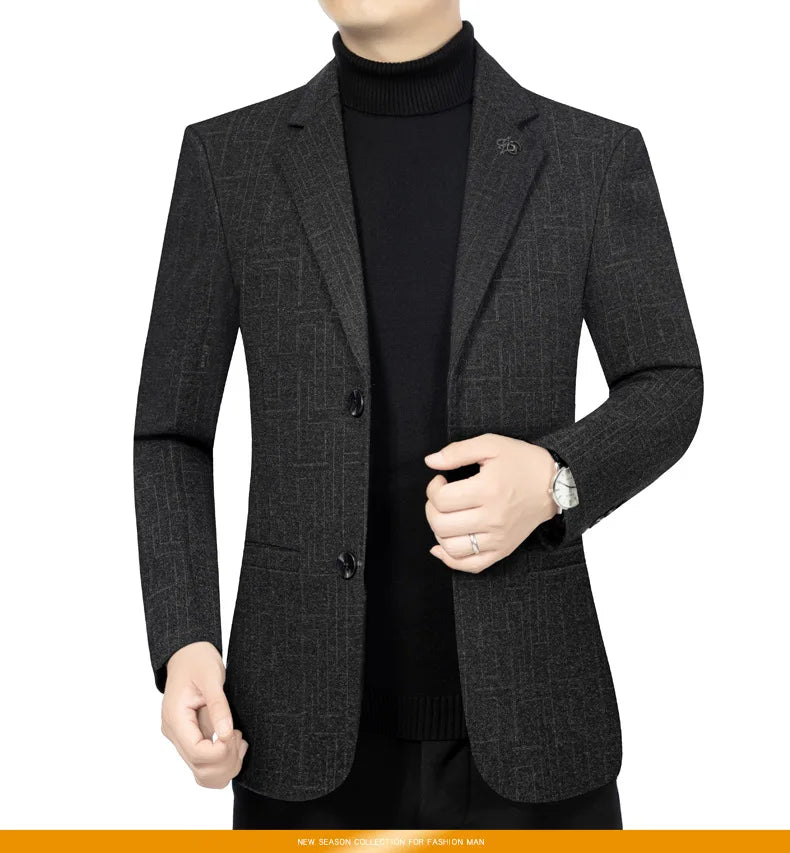 Business Casual Kavaj Herr – Elegant Enkelknäppt Sommarjacka