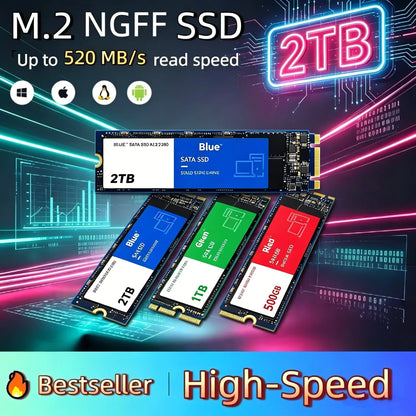 original Hard Drive SSD 2.5 inch 500GB SATA 1tb 2tb Internal Solid State 520MB/s SATA3 for Laptop Hard Disk Desktop m2 Ssd