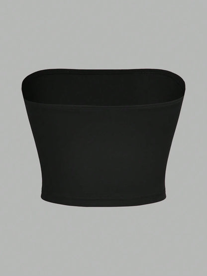 Axelbandslösa tubtoppar dam – 3-pack korta toppar, XS–XL
