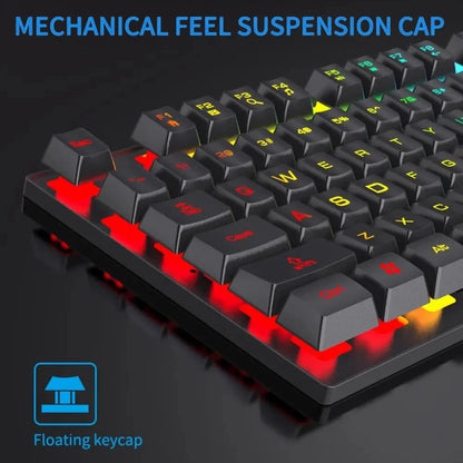 104 Key Backlit Mechanical Keyboard Wired Gaming Keyboard Waterproof Luminous Keyboard And Mouse Set for Gamer PC Laptop Office