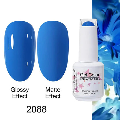 Clou Beaute Gel Nail Polish Neon Brown Royal Blue Red Green Pastal Nude Nail Art Varnishes Gel Lacquer Top Coat UV Gel Nail