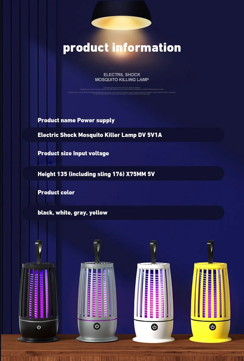 2026 USB Rechargeable Fly Trap Electric Mosquito Killer Lamp Mute Insect Repellent For Outdoor Indoor Anti Mosquito Zapper New