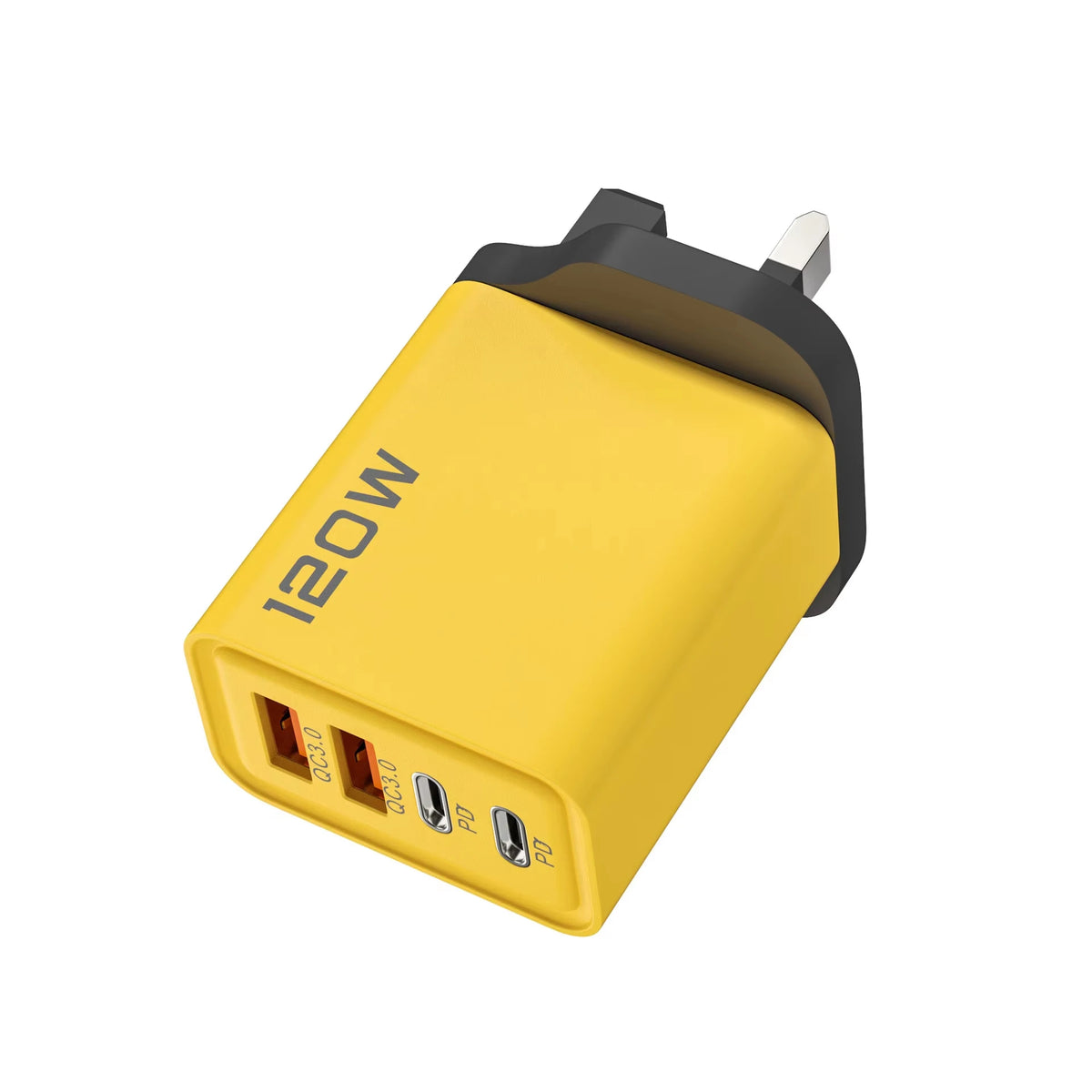 4-port USB-laddare med PD/QC3.0 – EU, US, UK och kabelvarianter