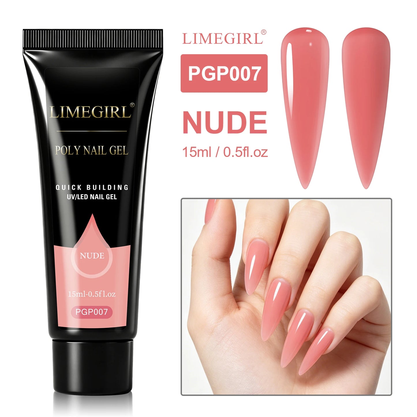 LIMEGIRL 25Colors Poly Extension Nail Gel For Nails Art Acrylic Manicure Design UV Varnishes Semi Permanent Quick Extension Gel