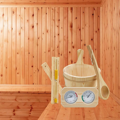 Sauna Accessories Set 4L Bucket Ladle Hourglass Sand Timer for Bathroom SPA Bathtub